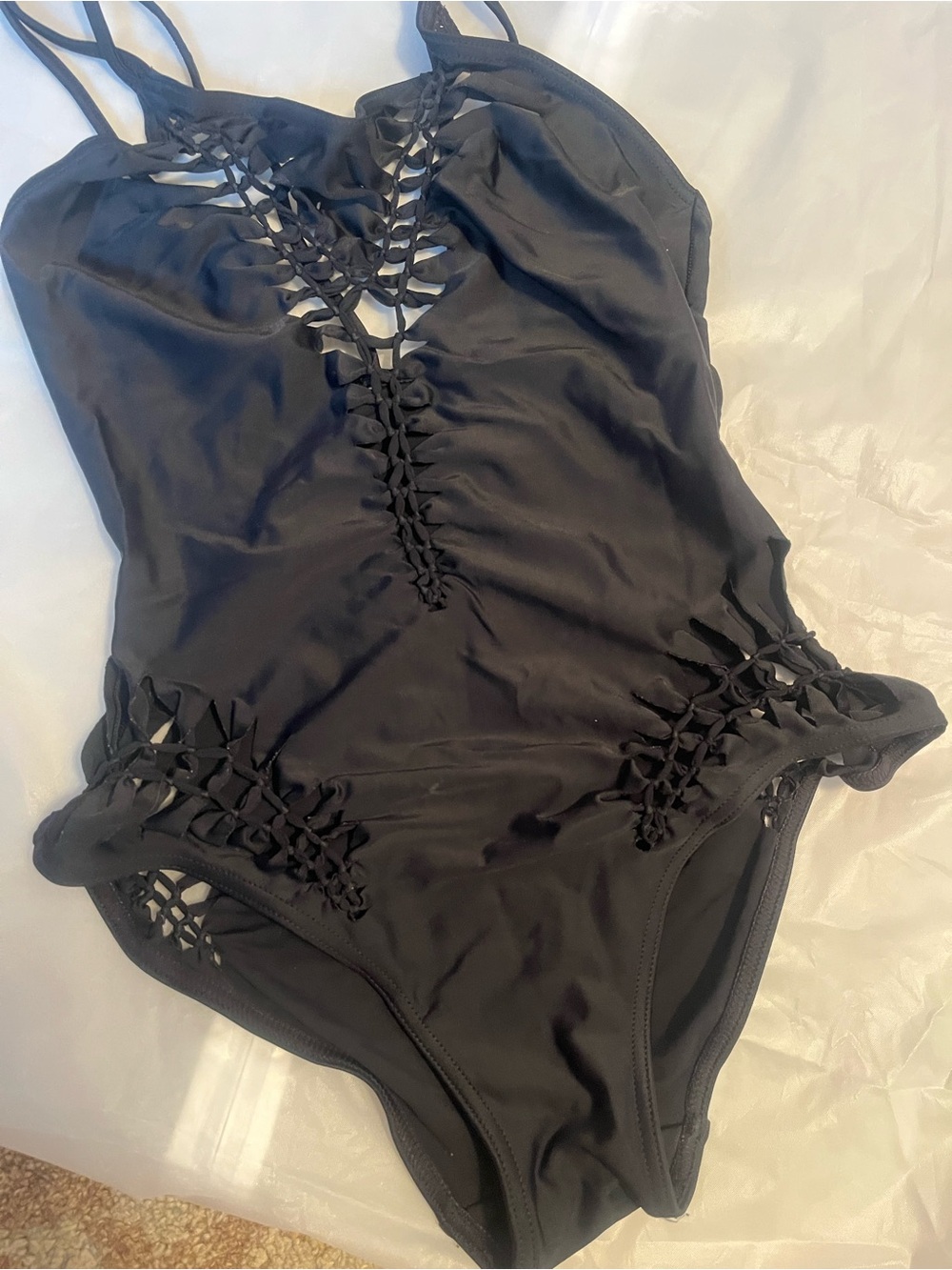 Christian Dior One-Piece Swimsuit with Macramé Detail made in France